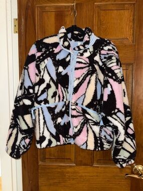 EUC Free People Movement Rocky Ridge butterfly fleece teddy jacket size small